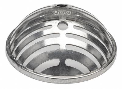 ZURN Dome Strainer: Aluminum, 6 7/8 in Overall Dia, 2 7/8 in Overall Ht, Unfinished - Dome Strainers for Floor Sinks