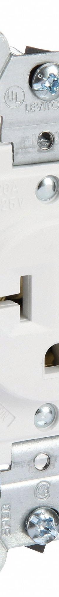 LEVITON Receptacle: Single, 5-20, White, 125V AC, 20 A, 2 Pole / 3 Wire (MPN 5801-W)
