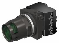 SIEMENS Illuminated Push Button: Illuminated, Extended Profile, Non-Metallic, 30 mm, 1NO (MPN 52BT6J3KBV). Key specifications — Brand: SIEMENS; Action: Maintained/Momentary; Series: Class 52; Terminal Connection: Pressure Plate; Push Button Material Type: Non-Metallic.