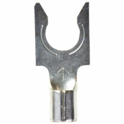 3M Fork Terminals: Bare, 1/4 in Stud Size, 12 AWG – 10 AWG Wire Range, Locking Fork - Non-Insulated Fork Terminals