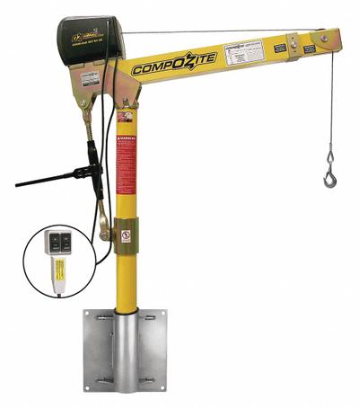 OZ LIFTING PRODUCTS Davit Crane Kit: Composite, Electric, 1,200 lb Max. Load Capacity - Lightweight Composite Davit Crane Kits with Bases