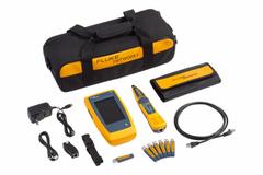 FLUKE NETWORKS Cable Network Tester: LinkIQ, Pro Kit with IntelliTone Probe, LIQ-KIT, Network, USB. Key specifications — Communication Protocol: USB; Manufacturer Part Number: LIQ-KIT; Alert Type: Sound; Compatible Cable Type: Twisted Pair; Data Safe Monitor: Yes; Display Screen Type: LCD Touchscreen; For Use With: Network Cabling; Includes: RJ45/11 Universal Coupler.