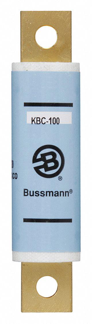 BUSSMANN Semiconductor Fuse: KBC Series, Fast-Acting, 100 A, 600 V AC - Fast-Acting Bolt-On Fuses