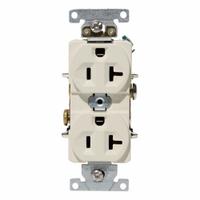 LEVITON Duplex Receptacle Outlet: Duplex, 5-20, Light Almond, 125V AC, 20 A, 2 Pole / 3 Wire (MPN C5362-T)