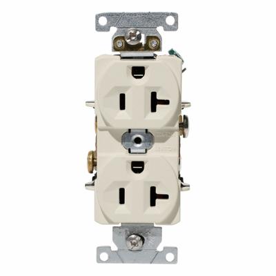 LEVITON Duplex Receptacle Outlet: Duplex, 5-20, Light Almond, 125V AC, 20 A - General Purpose Receptacles