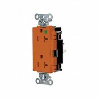 HUBBELL Receptacle: Hospital Grade, Decorator Duplex, 5-20R, Orange, 125V AC, 20 A, 2 Pole / 3 Wire (MPN HBL2182STO)