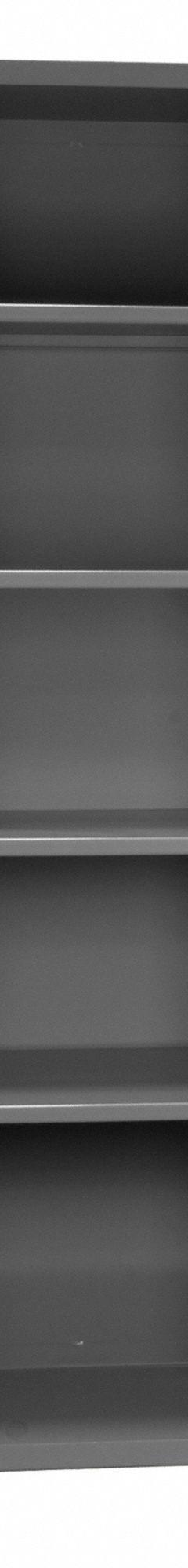 DURHAM MFG Storage Cabinet: 36 in x 24 in x 72 in, Swing Handle & Keyed, 14 ga Panel Thick, Frame (MPN 3501-4S-95). Key specifications — attr62698: Gray; attr62736: Welded; attr87895: Frame; attr62693: Assembled; attr62737: Stationary; attr62694: Adjustable; attr62695: Powder Coated; attr62696: Steel.