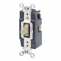 LEVITON Wall Switch: Toggle Switch, Double Pole/Double Throw, Maintained, Ivory, 120/277V AC, 30 A (MPN 1288-I). Key specifications — Illuminated: No; Voltage Rating: 120/277V AC.