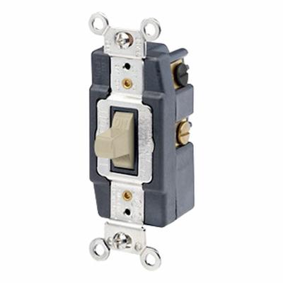 LEVITON Wall Switch: Toggle Switch, Double Pole/Double Throw, Maintained, Ivory - Toggle Wall Switches