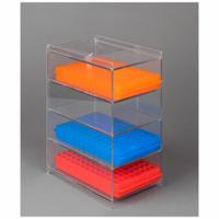 Microtube Rack: 5 3/8 in Overall Wd, 11 in Overall Ht, 8 1/8 in Overall Lg, PETG, Clear, Benchtop (MPN 5LGMICRO). Key specifications — Material: PETG; Mounting Location: Benchtop; Color: Clear; Product Type: Storage Rack; Total Holding Capacity: (5) Large Microtube Racks; Brand: POLTEX.
