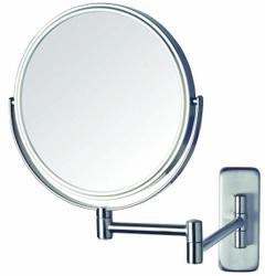 SEE ALL Makeup Mirror: Round, Glass, 13 in Overall Ht, 11 in Overall Wd, 3 in Overall Dp, Wall, 7X (MPN JCSA897). Key specifications — Brand: SEE ALL INDUSTRIES; Frame Material: Metal; Frame Finish: Chrome; Frame Color: Silver; Mirror Edge Style: Polished Edge; Lighted: No.