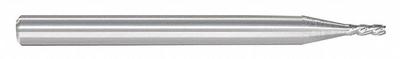 APPROVED VENDOR Corner Chamfer End Mill: Carbide, 4 Flute, 5/64" Mill Dia, 0.117" LOC - Reduced-Neck Fast-Cutting Carbide Corner-Chamfer End Mills