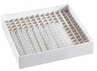 Cryogenic Vial Freezer Box: 5 1/4 in Overall Lg, 5 1/4 in Overall Wd, Cardboard, Box Partition (MPN 120220). Key specifications — Includes: Box Partition; Material: Cardboard; Product Type: Freezer Box; Brand: HEATHROW SCIENTIFIC.