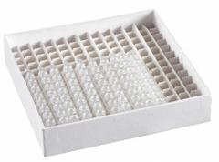 Cryogenic Vial Freezer Box: 5 1/4 in Overall Lg, 5 1/4 in Overall Wd, Cardboard, Box Partition (MPN 120220). Key specifications — Includes: Box Partition; Material: Cardboard; Product Type: Freezer Box; Brand: HEATHROW SCIENTIFIC.