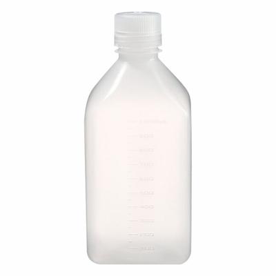 NALGENE Graduated Bottle: 1 L, 32 fl oz, PPCO, Natural, 38-430 mm Screw Closure Size - PPCO Rectangular Lab Bottles