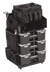 FLEXCART Tool Utility Cart: Black / Black Drawer, 14 1/2 in Wd, 37 1/2 in Dp, 45 in Ht, No Lid (MPN FC-50TBNT). Key specifications — attr1116772: FLEXCART; attr1116768: Padlock.