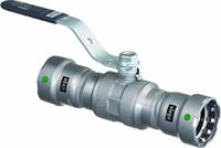 VIEGA MEGAPRESS Manual Two-Way Ball Valve: 2 in, Carbon Steel, Straight, Press x Press, Two-Piece (MPN 28940). Key specifications — Brand: VIEGA MEGAPRESS; Handle: Locking Lever.