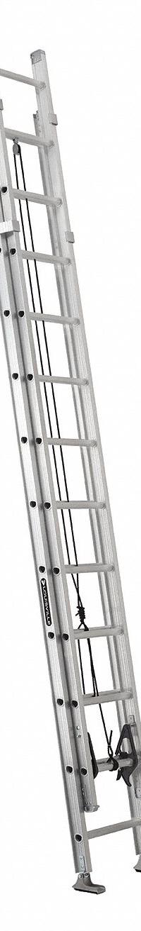 LOUISVILLE LADDER Extension Ladder: 24 ft Ladder Size, Aluminum, 375 lb Load Capacity, 52 lb Wt (MPN AE1224HD). Key specifications — Color: Silver; Brand: LOUISVILLE LADDER; Included Features: Mar-Resistant End Caps; Removable Fly: Fixed.
