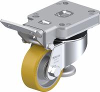 BLICKLE Plate Caster: Polyurethane Tread, Steel, 80 mm Wheel Dia, 122 mm Mounting Ht, Swivel, Slot (MPN 889813). Key specifications — Brand: BLICKLE.