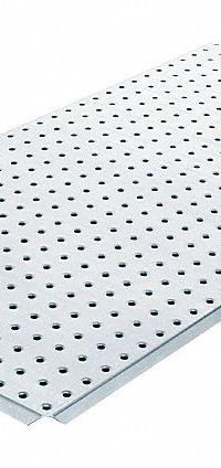 ALLIGATORBOARD Pegboard Panel: Round, 1/4 in Peg Hole Size, 16 in x 30 in x 5/8 in, Stainless Steel (MPN ALGBRD16X32STLS300). Key specifications — Material: Stainless Steel; Peg Hole Shape: Round; Includes: Screws; Color: Gray; Brand: ALLIGATORBOARD.