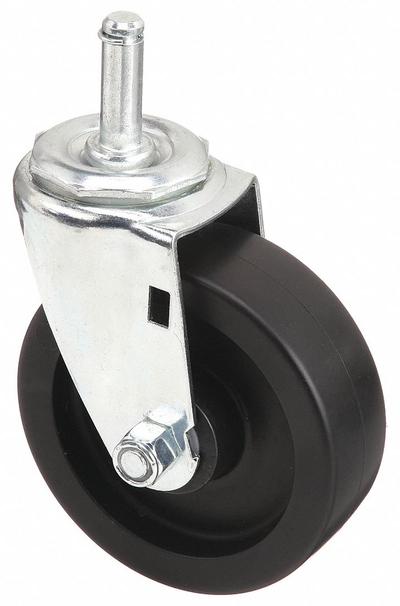 APPROVED VENDOR Stem Caster: Swivel, No Brake, 4 in Wheel Dia., 1 1/4 in Wheel Wd, Polyolefin - General Purpose Friction-Ring Stem Casters