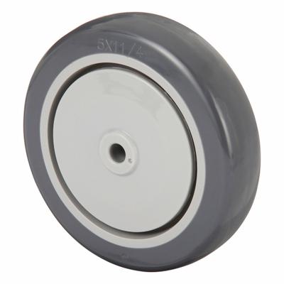 SHEPHERD Caster Wheel: 5 in Wheel Dia., 1 1/4 in Wheel Wd, Polyurethane, 315 lb Load Rating - Polyurethane Tread on Iron Core Wheels