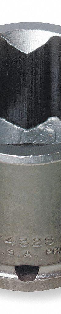 PROTO Impact Socket: 1/2 in Drive Size, SAE, 3/8 in Socket Size, 8-Point, Std, 1 1/2 in Overall Lg (MPN J7412S). Key specifications — attr1215501: PROTO; attr1215515: Black Oxide; attr1215518: 3/8 in.