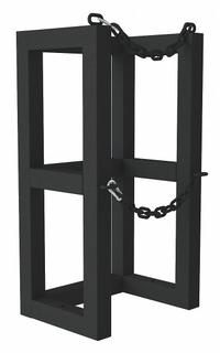 DURHAM MFG Gas Cylinder Rack: Vertical, 16 in x 12 in x 30 in, For 1 Cylinders (MPN GCRV-161230-08T). Key specifications — attr34863: DURHAM MFG; attr34955: Powder Coated; attr34956: Black.