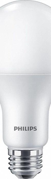 PHILIPS Compact LED Bulb: Medium Screw (E26), LED, (A) Classic, A21, 29 W Watt, 2200K/2700K, Frosted (MPN 29A21/PER/827/FR/P/E26/WG/HO 4/1PF). Key specifications — attr233510: A21; attr233525: 120V AC; attr233549: Frosted; attr518949: 2200K; attr239859: PHILIPS.