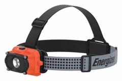 MSHA Headlamp: 130 lm, 6 hr Run Time at Max. Brightness, 45 m Max Beam, 2 Light Outputs, Orange (MPN ENISHD32E). Key specifications — Brand: ENERGIZER; Battery Requirements - Broad: Requires 3 AAA.