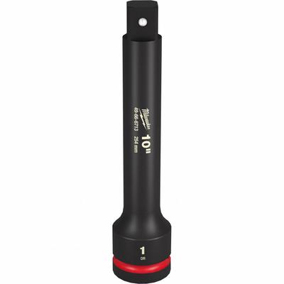 MILWAUKEE Impact Extension: 1 in Input Drive Size, 1 in Output Drive Size, 10 in Overall Lg - 1" Drive Impact Socket Extensions