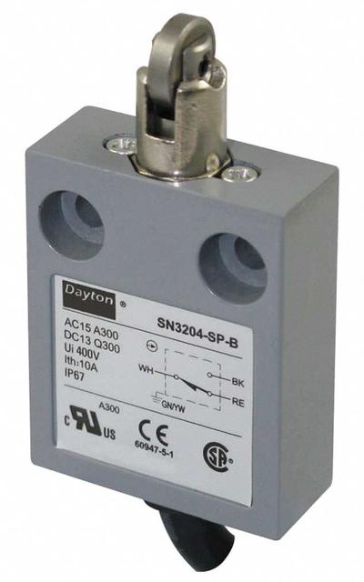 Dayton Limit Switch: Cross Roller Plunger (MPN 12T934) - Top-Mount Roller-Plunger Limit Switches