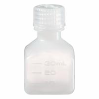 NALGENE Graduated Bottle: 30 mL, 1 fl oz, HDPE, Natural, 20 mm Screw Closure Size, Square, Graduated (MPN 2018-0030). Key specifications — Body Color: Natural; Brand: NALGENE; Closure Included: Yes; Graduated: Yes; Closure Attached: Attached.