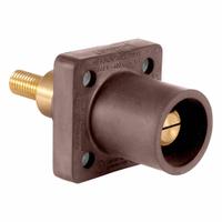 Single Pole Receptacle: Brown, Straight Taper Nose Mating, Threaded Stud Termination, 400 A (MPN 16R31-XH). Key specifications — Series: 16; Receptacle Gender: Male; Brand: LEVITON.