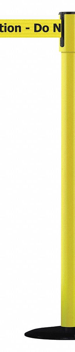TENSABARRIER Barrier Post with Belt: Yellow, Caution Do Not Enter, 7 1/2 ft Belt Lg, Yellow (MPN 890B-33-35-33-STD-NO-YAX-C). Key specifications — attr981468: Cast Iron; attr981465: Yellow; attr981461: TENSABARRIER; attr981440: Metal Alloy; attr981443: Yellow; attr981449: Caution Do Not Enter; attr981448: Black.