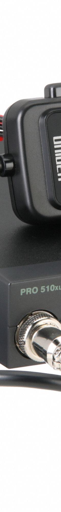 CB Radio: Mounted, Compact, 26 to 27 MHz, 4-Pin (MPN PRO510XL). Key specifications — Frequency Range: 26 to 27 MHz; Microphone Connector Type: 4-Pin.