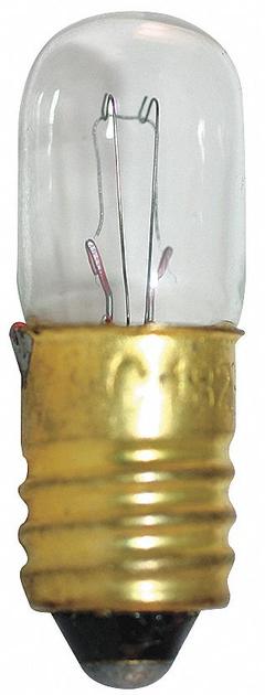 APPROVED VENDOR Incandescent Bulb: Incandescent, Miniature Screw (E10), (T) Tubular, T3-1/4, 1823 (MPN 1823-10PK). Key specifications — Light Color: White; Bulb Shape: T3-1/4; Trade Number: 1823; Brand: APPROVED VENDOR; Voltage: 48V AC.