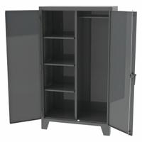 GREENE MANUFACTURING, INC. Storage Cabinet: 36 in x 24 in x 84 in, 4 Shelves, 12 ga Panel, Shelves (MPN EX-783-2). Key specifications — attr113700: Adjustable; attr113673: Legs; attr113674: Dark Gray; attr113686: No; attr113685: Assembled; attr113675: Shelves; attr66488: GREENE MANUFACTURING, INC.; attr113676: Hanging Rod and Shelves.