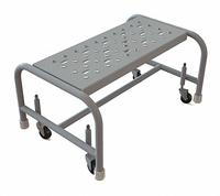 TRI-ARC Step Stool: 12 in Overall Ht, 450 lb Load Cap, 1 Steps, Steel, 12 in Standing Ht (MPN WLSR001246). Key specifications — attr1051722: Rolling Step Stool; attr1051697: TRI-ARC; attr1051699: (4) Swivel; attr1051702: Gray; attr1051713: Handrails Not Included; attr1051726: Rectangle.