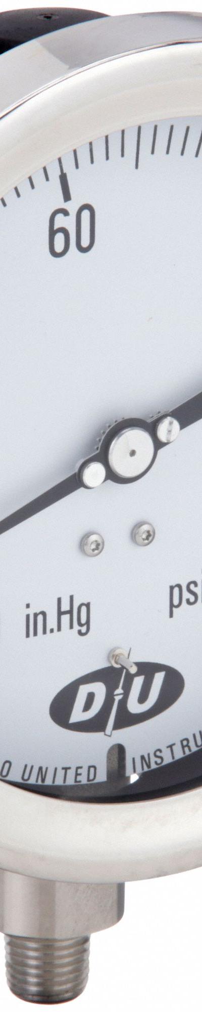 DURO Industrial Compound Gauge: 0 psi to 150 psi - All-Stainless Steel Wetted Parts & Casing
