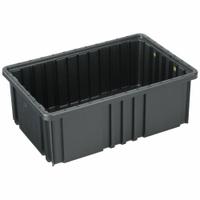 QUANTUM STORAGE SYSTEMS Divider Box: 0.43 cu ft, 16 1/2 in x 10 7/8 in x 6 in, Lid Not Included (MPN DG92060CO). Key specifications — Includes Dividers: Dividers Not Included; Includes Lid: Lid Not Included; Material: Plastic; Color: Black; Brand: QUANTUM STORAGE SYSTEMS.
