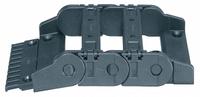 IGUS Mounting Bracket Set: Open, 1 Channels, 0.98 in Cavity Ht, 2.24 in Cavity Wd, Locking (MPN 2050-12PZB). Key specifications — Brand: IGUS; Crossbar Material: Igumid TE; Item: Mounting Bracket Set; Mounting Brackets Included: With Mounting Brackets; Outside Width: 2.9 in; Outside Height: 1.4 in; Mounting Bracket Type: Moving End; Color: Black.