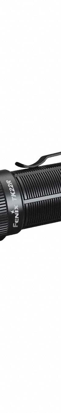FENIX LIGHTING Flashlight: Rechargeable, 3,200 lm, 2.25 hr Run Time at Max. Brightness, Black (MPN TK22R). Key specifications — Brand: FENIX LIGHTING; Switch Location: Tail; Charger Style Included: USB Type-C Cord; Battery Requirements - Broad: Includes Rechargeable.