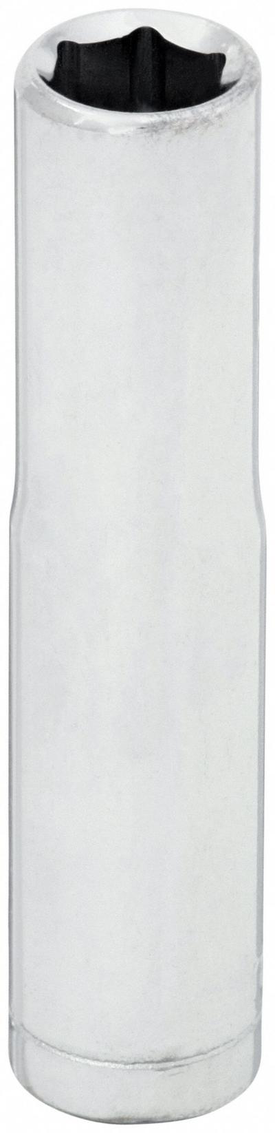 WESTWARD Socket: SAE, 1/4 in Drive Size, 9/32 in Socket Size, 6-Point, Deep, Chrome - 1/4" Drive Hand Sockets