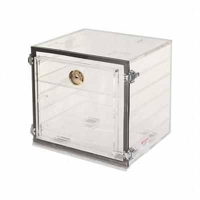 PLAS-LABS Acrylic Desiccator with Gas Port: Rectangular, 1.8 cu ft Capacity, Acrylic - Non-Vacuum Desiccators