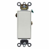 LEVITON Wall Switch: Rocker Switch, Single Pole, Maintained, White, 120/277V AC, 15 A (MPN 5691-2W). Key specifications — Illuminated: Yes; Voltage Rating: 120/277V AC.