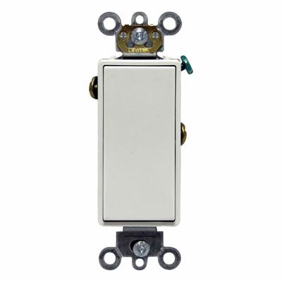 LEVITON Wall Switch: Rocker Switch, Single Pole, Maintained, White, 120/277V AC - Rocker Wall Switches