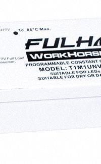 FULHAM LED Driver: Class 2, 60 W Max. Power Output, 120 to 277V AC, 10 to 57V DC, 250 to 1050 mA (MPN T1M1UNV105P-60E). Key specifications — Brand: FULHAM; Output Voltage: 10 to 57V DC; Dimming Method: 0-10V; Output Current: 250 to 1050 mA.