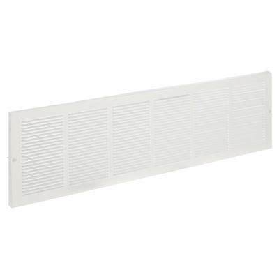 APPROVED VENDOR Return Air Grille: Louvered Grille, White, Powder Coated, Steel, 9 3/4 in H - Surface-Mount Grilles