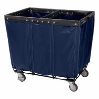 ROYAL BASKET TRUCKS Basket Truck: 14.9 cu ft, 42 lb, 36 in L x 26 in W x 33 1/2 in H, Navy Blue (MPN R36-VVV-PWC-4ULT). Key specifications — Brand: ROYAL BASKET TRUCKS; Liner Color: Navy Blue; Caster/Wheel Configuration: (2) Rigid; Assembled/Unassembled: Assembled.